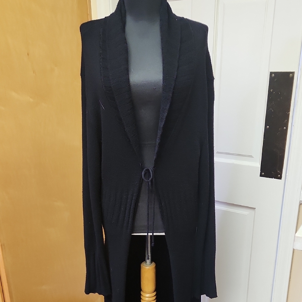 Black Open Front Cardigan